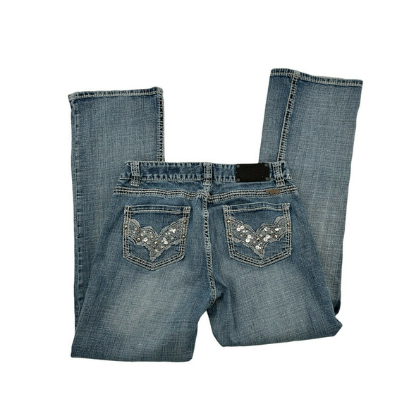 Rock and Roll Cowgirl Jeans Womens Size 32X32 Straight Leg Thick Stitches Denim - Picture 4 of 12